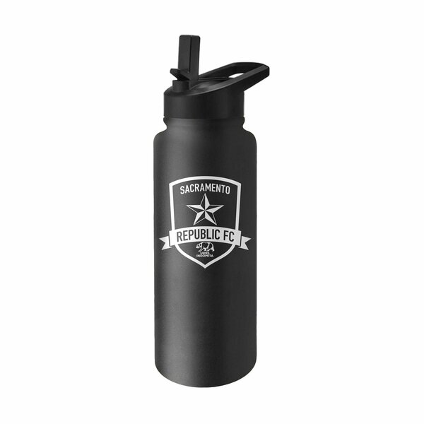 Logo Brands Sacramento Republic FC Quencher Logo Flip Top Water Bottle C3204-S34QB-8